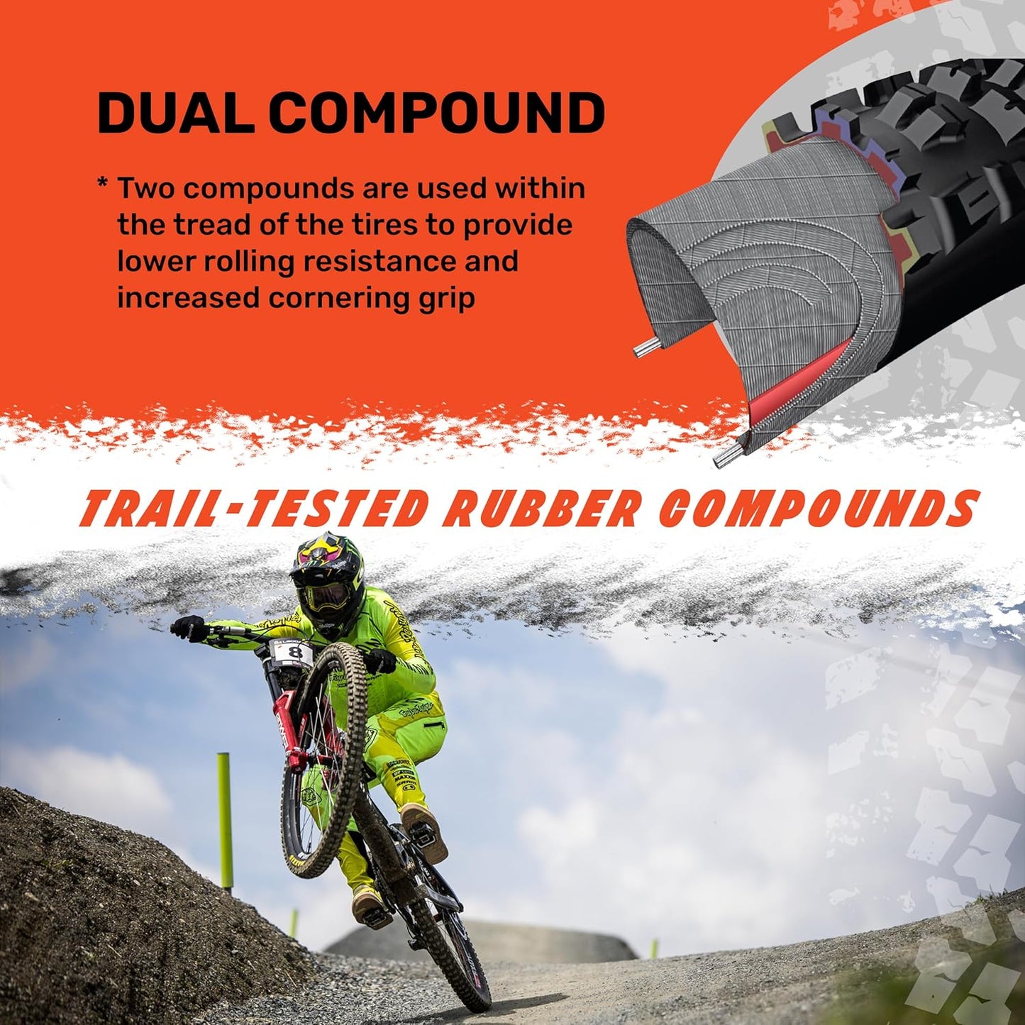 Aggressor - Dual Compound - 29, 27.5, 26 - EXO, DD - E25 Rating, Tubeless | Primarily Intended for Rear Wheel Use