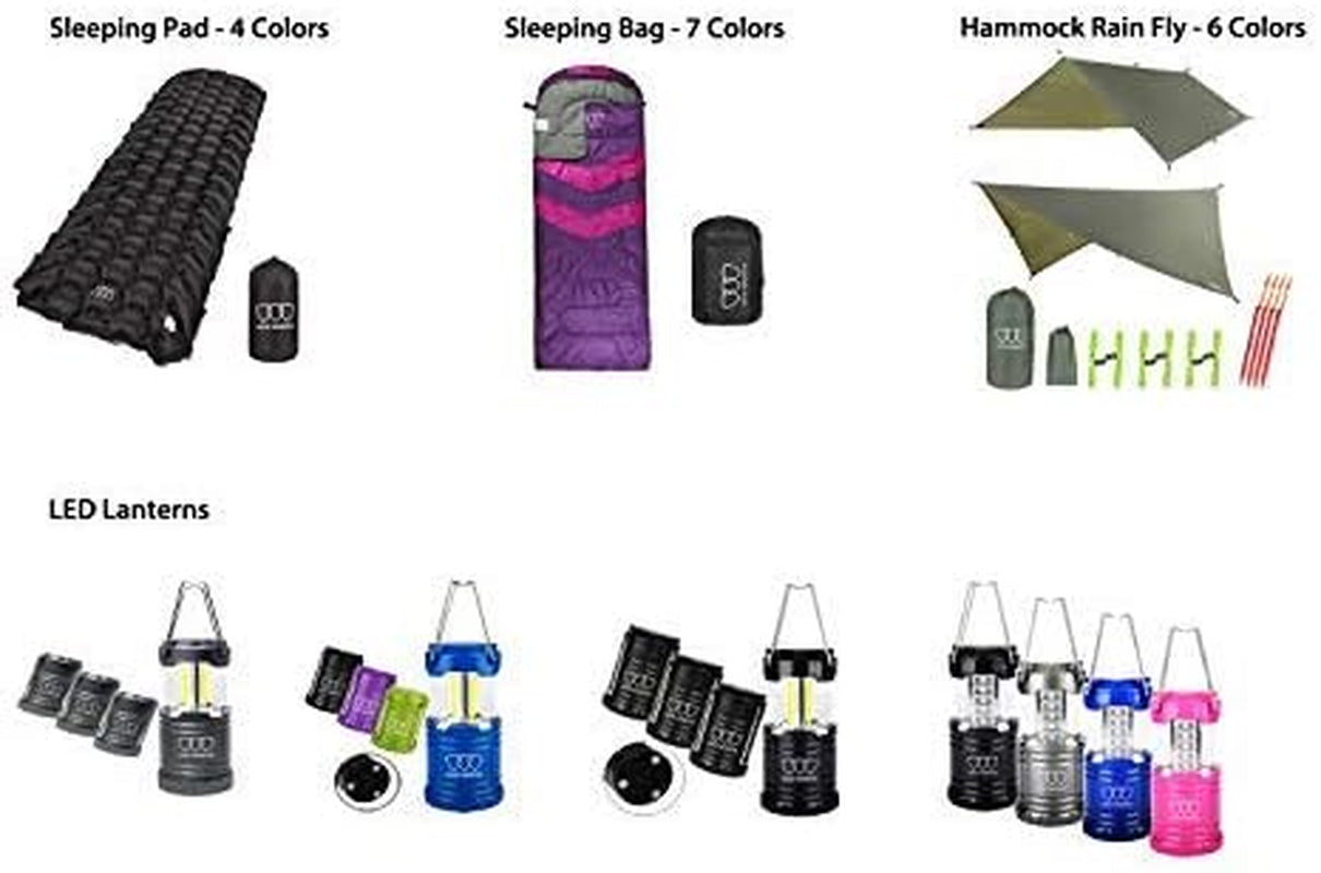 Camping Hammock - XL Double Hammock Portable Hammock Camping Accessories Gear for Outdoor Indoor with Tree Straps, USA Based Brand (Black and Gray)