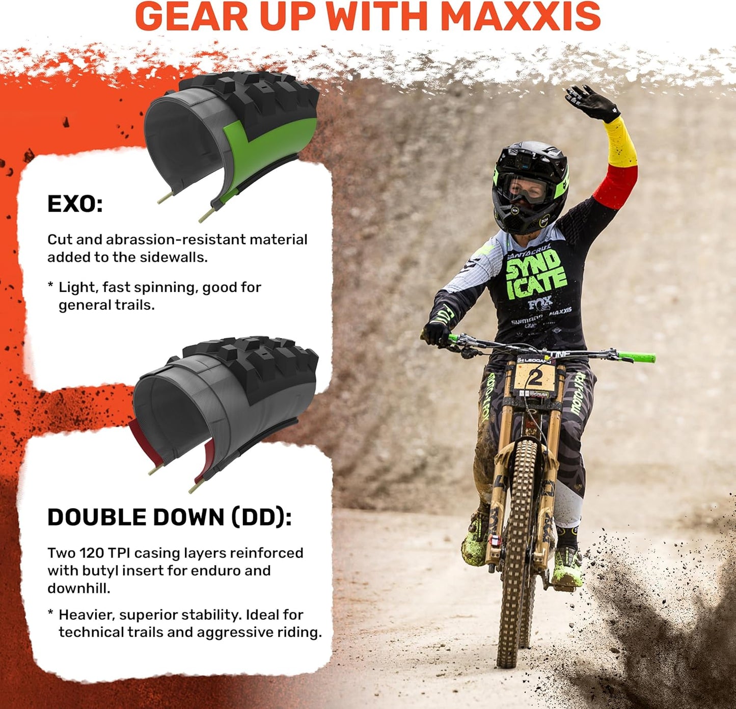 Aggressor - Dual Compound - 29, 27.5, 26 - EXO, DD - E25 Rating, Tubeless | Primarily Intended for Rear Wheel Use