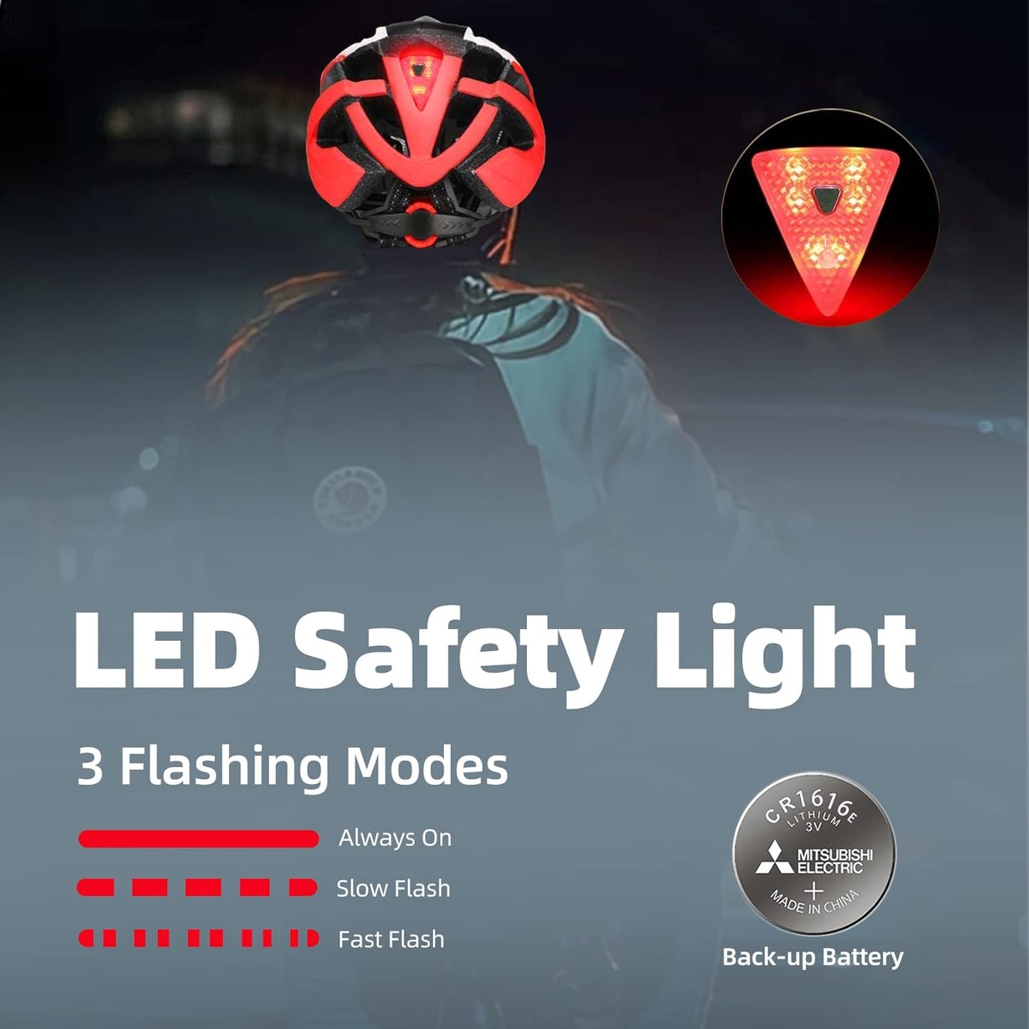 Bike Helmet, CPSC/CPC Bike Helmet for Adult Men Women with Magnetic Goggles&Led Back Light Cycling Helmet Adjustable SM-T69