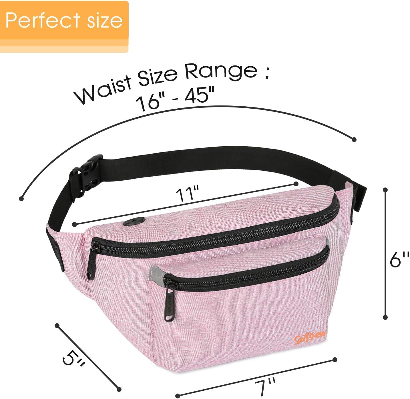Fanny Pack for Men Women - Waist Bag Pack - Lightweight Belt Bag for Travel Sports Hiking
