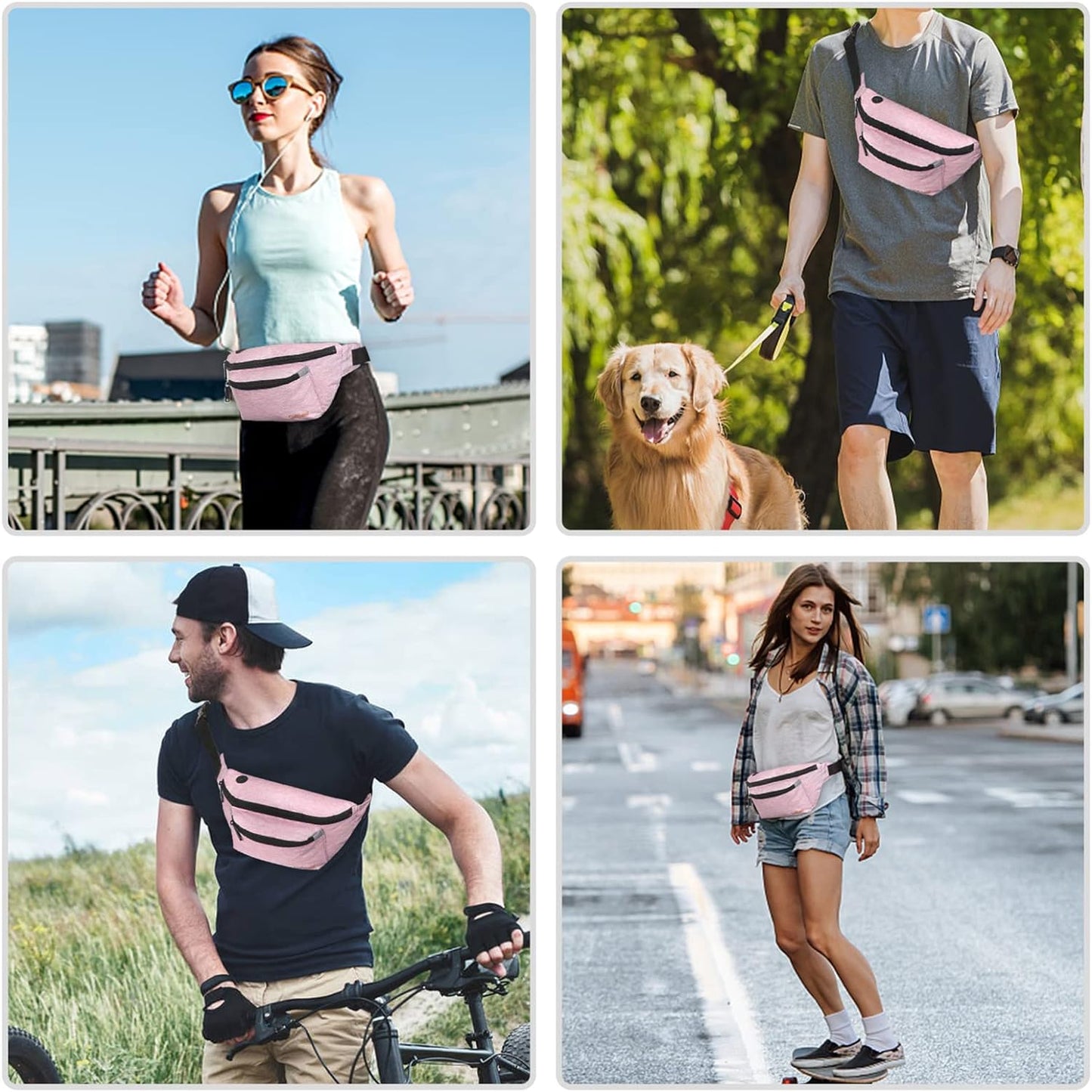 Fanny Pack for Men Women - Waist Bag Pack - Lightweight Belt Bag for Travel Sports Hiking