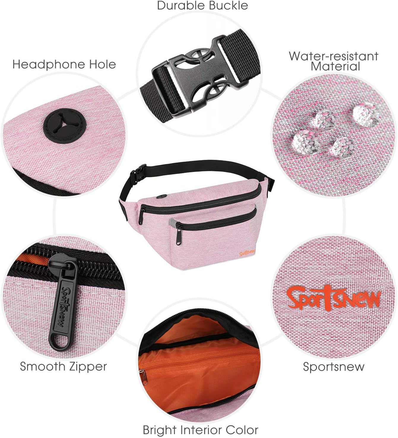 Fanny Pack for Men Women - Waist Bag Pack - Lightweight Belt Bag for Travel Sports Hiking
