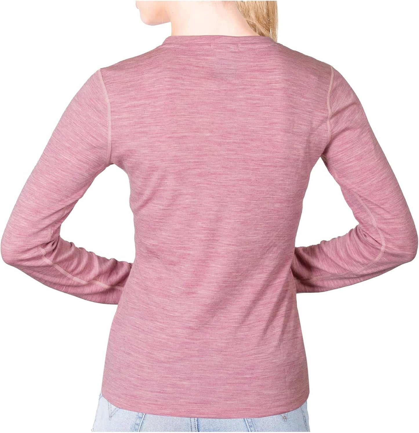 Womens Base Layer 100% Merino Wool Midweight Long Sleeve Thermal Shirt