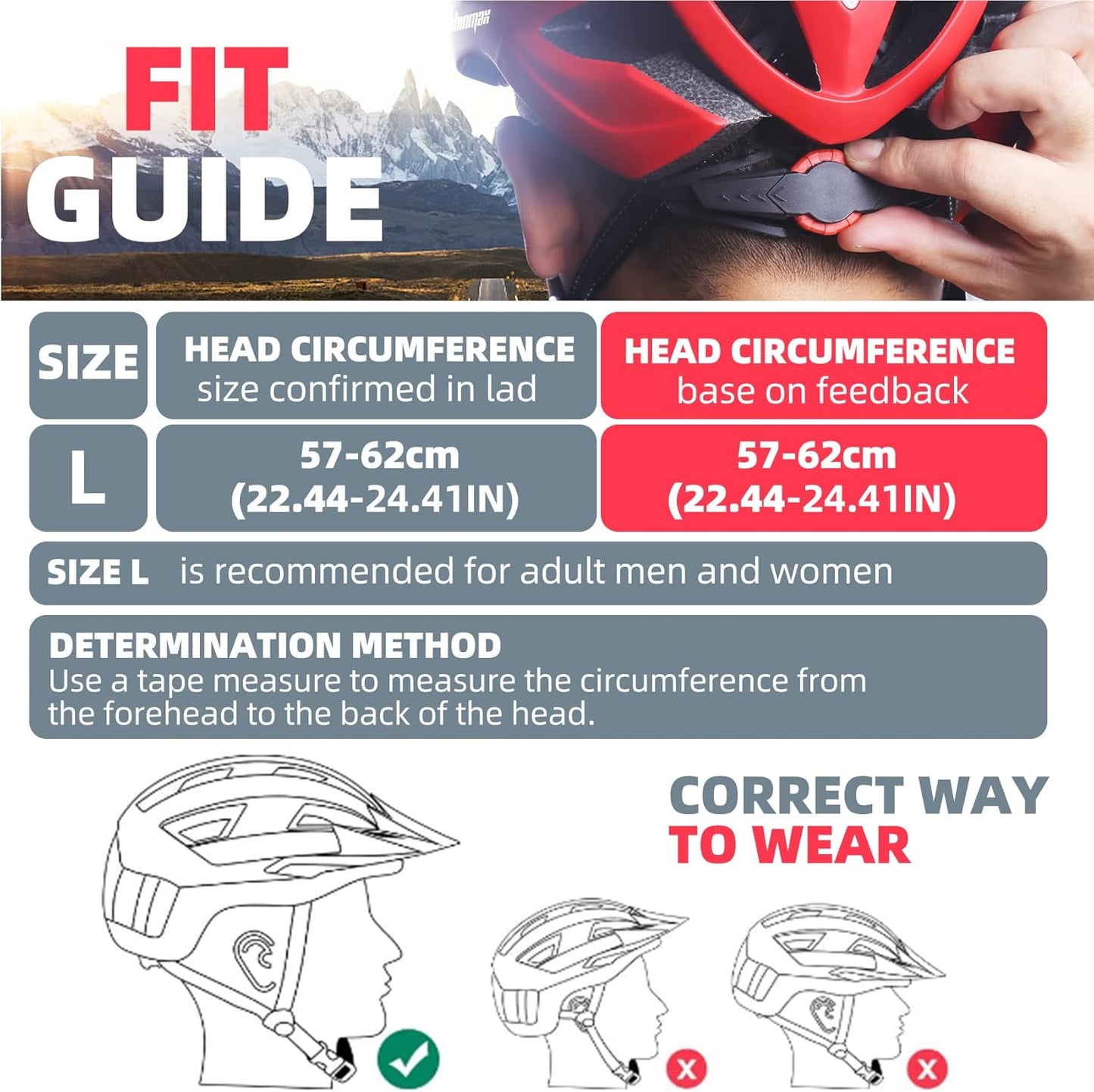 Bike Helmet, CPSC/CPC Bike Helmet for Adult Men Women with Magnetic Goggles&Led Back Light Cycling Helmet Adjustable SM-T69