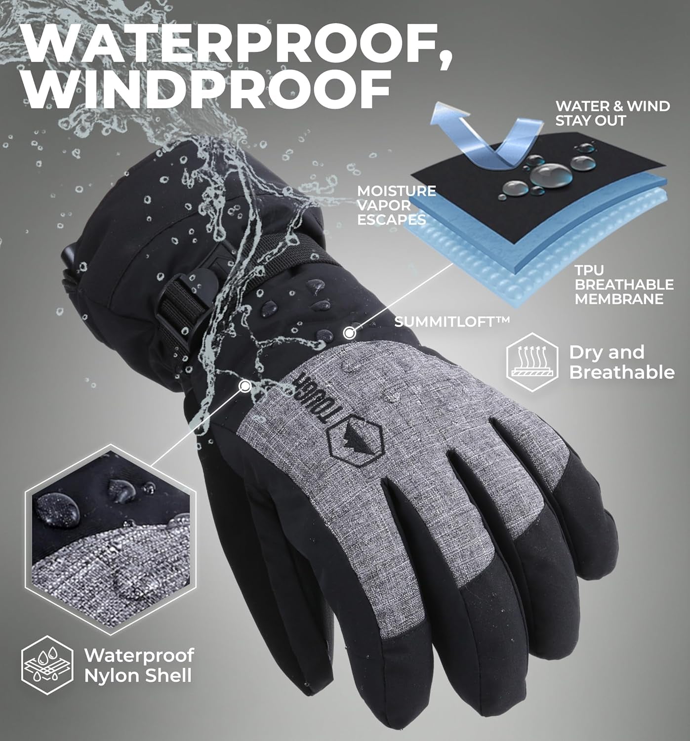 Snow Gloves - Men'S & Women'S Waterproof & Insulated Ski & Snowboard Gloves