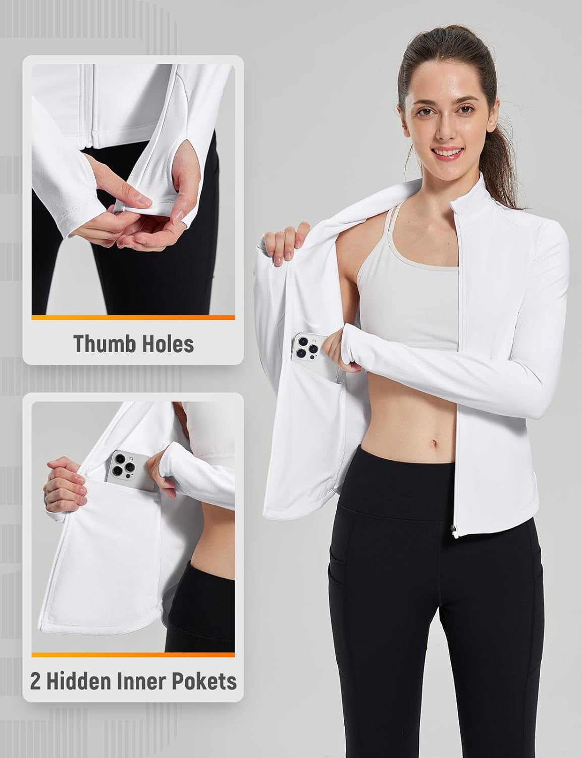 Women'S Fleece Running Jacket Water Resistant Full Zip Winter Cold Weather Gear Thermal Cycling Workout Jackets