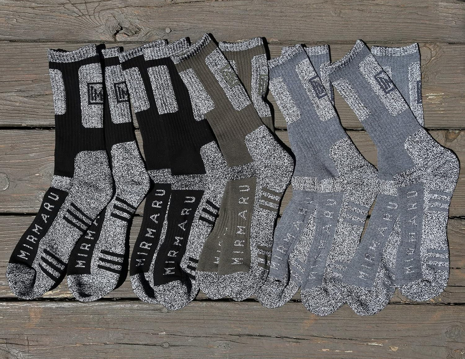 Men'S 5 Pairs Multi Performance Outdoor Sports Hiking Trekking Crew Socks