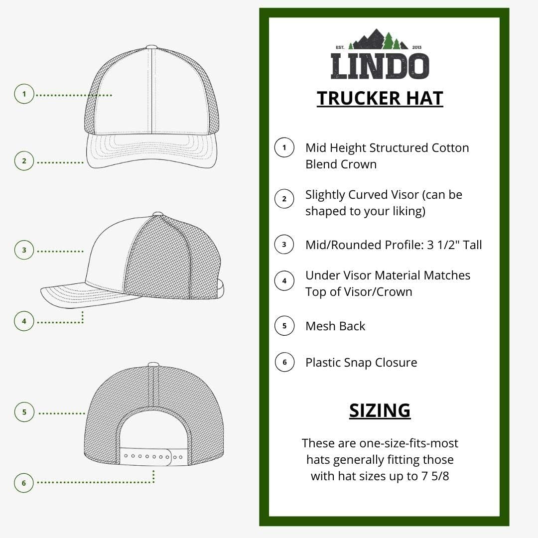 Trucker Hat [ Mountain Sky Design ] for Men and Women: Mid Profile Cap with Breathable Mesh Back and Adjustable Snap