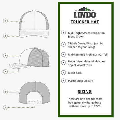 Trucker Hat [ Mountain Sky Design ] for Men and Women: Mid Profile Cap with Breathable Mesh Back and Adjustable Snap