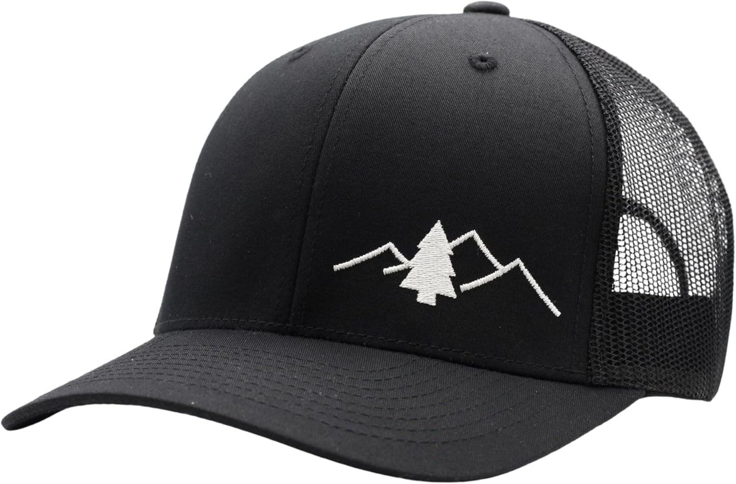 Trucker Hat [ Great Outdoors Design ] for Men and Women: Mid Profile Cap with Breathable Mesh Back and Adjustable Snap