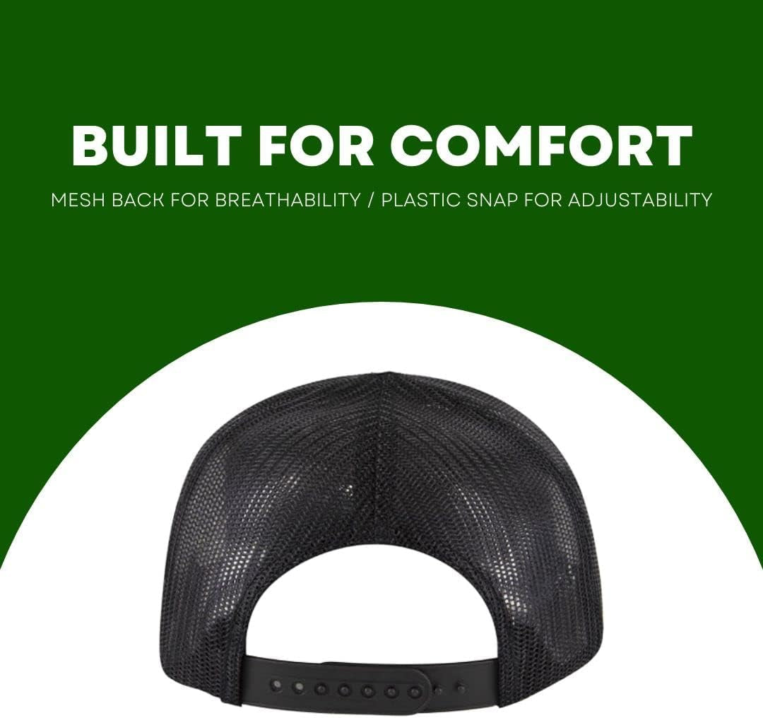 Trucker Hat [ Mountain Sky Design ] for Men and Women: Mid Profile Cap with Breathable Mesh Back and Adjustable Snap