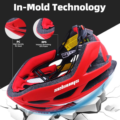 Bike Helmet, CPSC/CPC Bike Helmet for Adult Men Women with Magnetic Goggles&Led Back Light Cycling Helmet Adjustable SM-T69