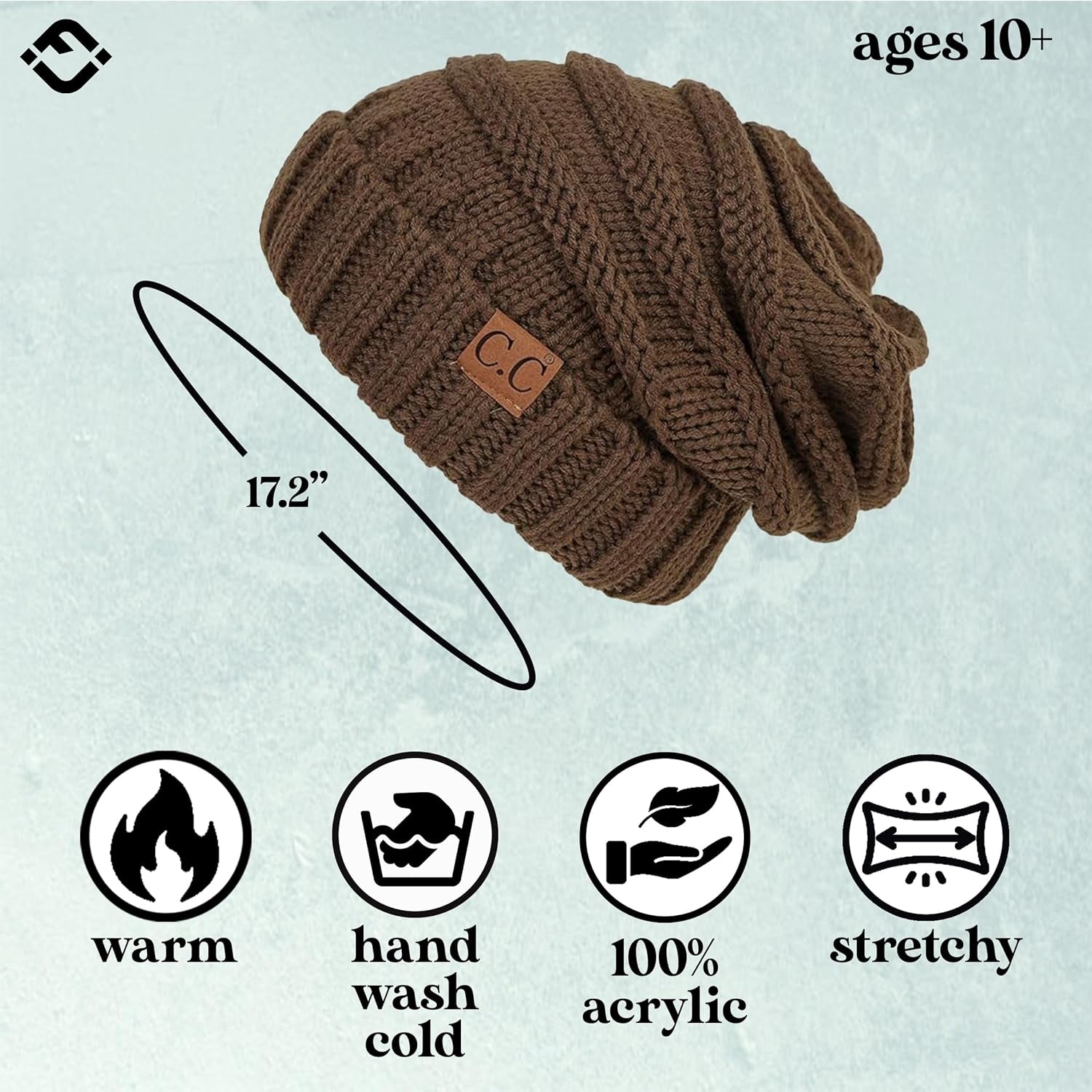 Trendy Warm Chunky Cable Knit Slouchy Beanie