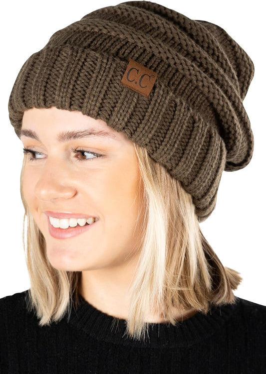Trendy Warm Chunky Cable Knit Slouchy Beanie