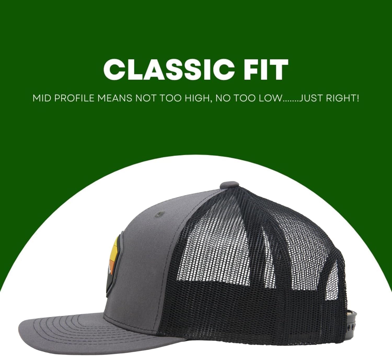 Trucker Hat [ Mountain Sky Design ] for Men and Women: Mid Profile Cap with Breathable Mesh Back and Adjustable Snap
