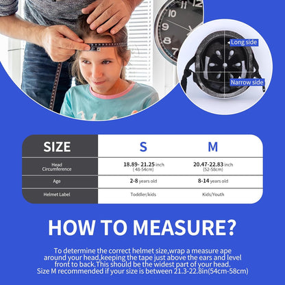 Kids Bike Helmet Ventilation & Adjustable Toddler Helmet for Ages 2-14 Kids Boys Girls Multi-Sport Helmet for Skateboard Roller Skateing Bicycle Scooter Blance Bike