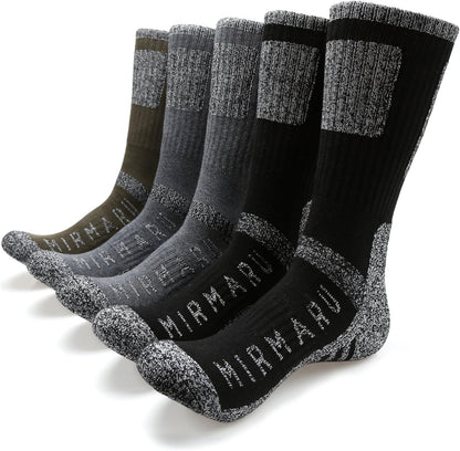 Men'S 5 Pairs Multi Performance Outdoor Sports Hiking Trekking Crew Socks