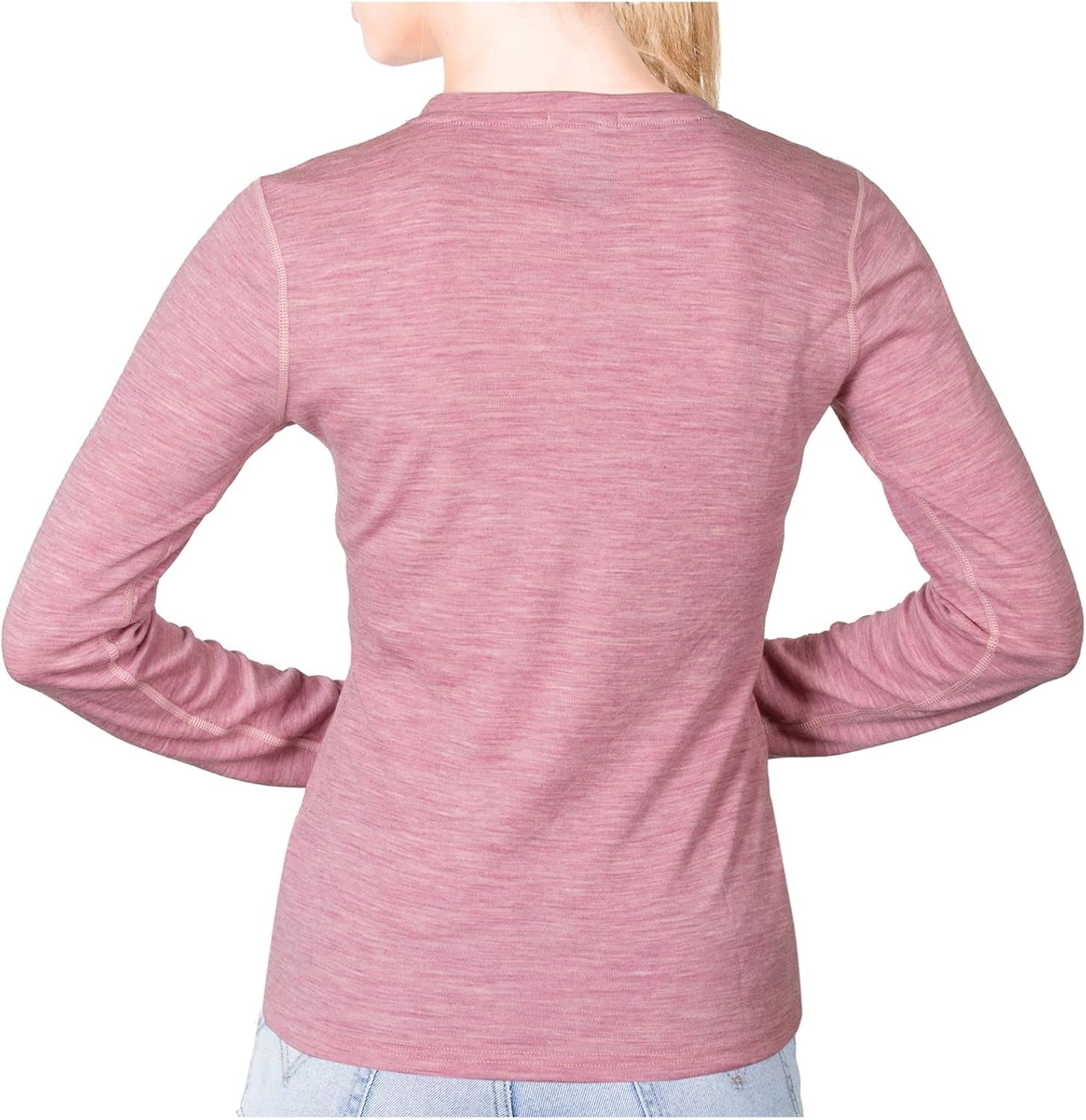 Womens Base Layer 100% Merino Wool Midweight Long Sleeve Thermal Shirt