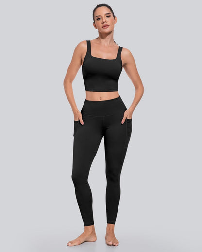 Leggings with Pockets for Women, High Waisted Tummy Control Workout Yoga Pants
