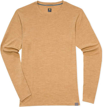 Mens Base Layer - 100% Merino Wool Midweight Long Sleeve Thermal Shirt