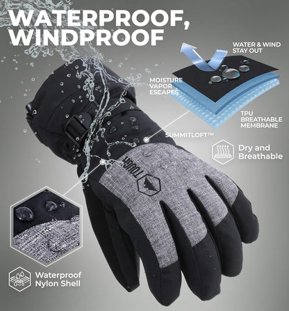 Snow Gloves - Men'S & Women'S Waterproof & Insulated Ski & Snowboard Gloves